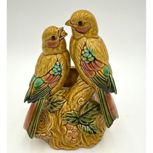 Vintage Enesco Songbird Ceramic Figurine Planter Farmhouse Cottagecore Decor - Picture 1 of 11